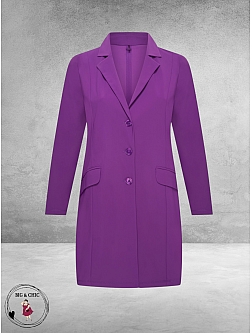Plus Basics Blazer Long Jacket Lavender